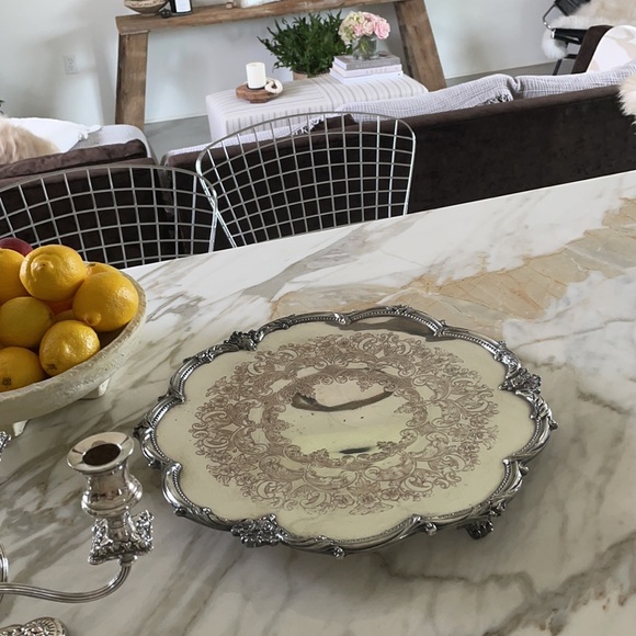Stunning SILVER BY SACKS Tray with 3 feet - Picture 2 of 4